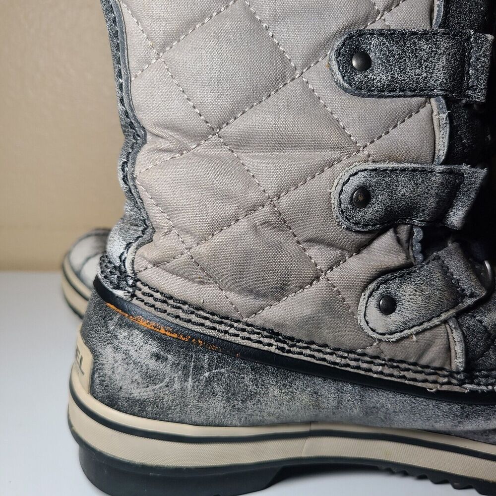 Sorel Tofino Disressed Gray Lace Up Waterproof Winter Snow Boots Women's Size 7 - Picture 10 of 16